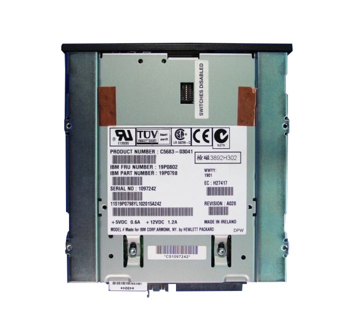 19p0798.jpg 19P0798 | IBM DDS 4 Tape Drive - 20GB (Native)/40GB (Compressed) - SCSIInternal - Image 1