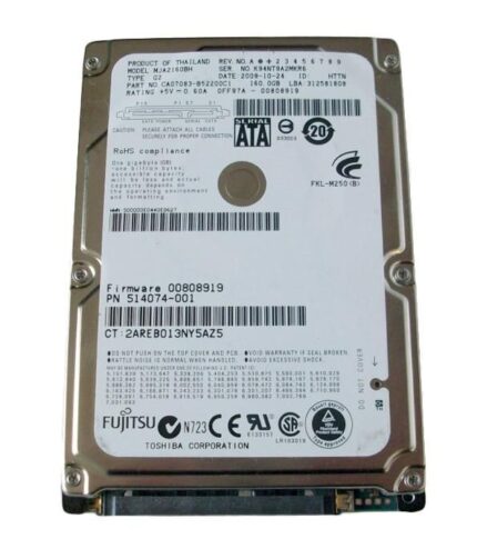 514074-001 | HP 160GB 5400RPM SATA 3Gb/s 2.5-inch Hard Disk Drive