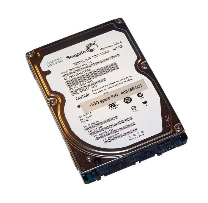 515657-003.jpg 515657-003 | HP 160GB 7200RPM SATA 3Gb/s 2.5-inch Hard Disk Drive - Image 1