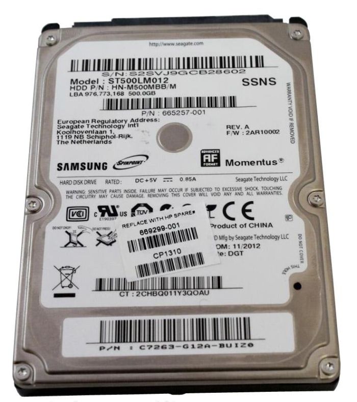 665257-001.jpg 665257-001 | HP 500GB 5400RPM SATA 3Gb/s 2.5-inch Hard Disk Drive - Image 1