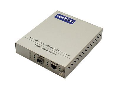 add-mcc10grjsfp-sk.jpg ADD-MCC10GRJSFP-SK | AddOn 10Gbs 1 RJ-45 to 1 SFP+ Media Converter fiber media converter 10 GigE - Image 1