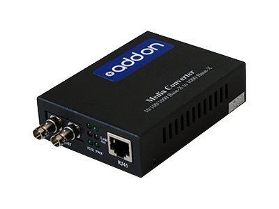add-mgmc-lx-2st.jpg ADD-MGMC-LX-2ST | AddOn 1Gbs 1 RJ-45 to 1 ST Media Converter fiber media converter GigE - Image 1