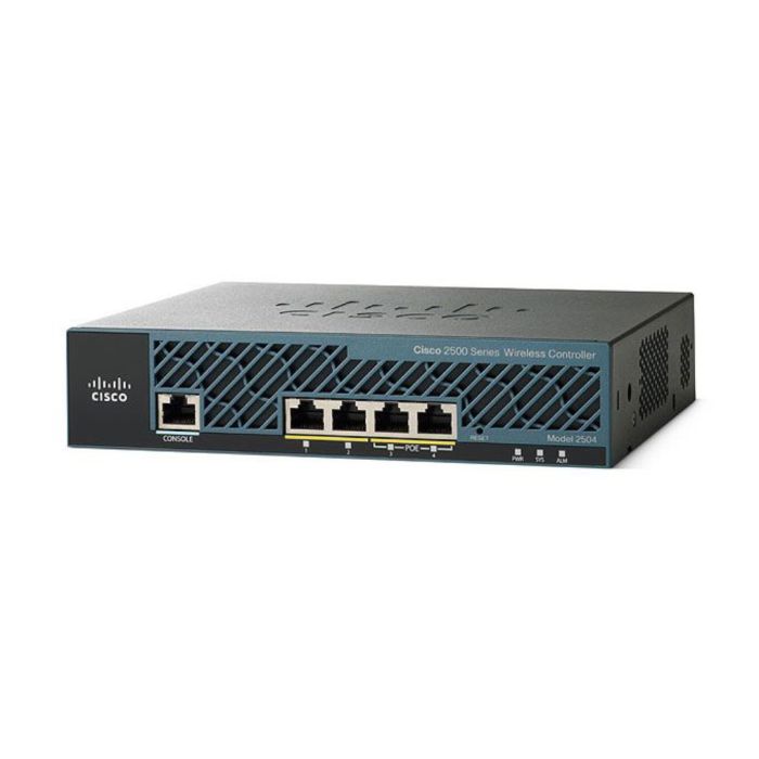 air-ct2504-50-k9.jpg AIR-CT2504-50-K9 | Cisco 2500 series 5-Ports 1GbE RJ-45 Wireless Controller - Image 1