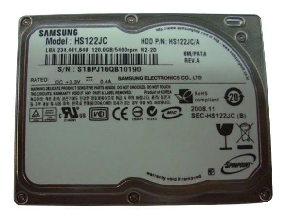 dm_hs122jc-a_gxj79l3yvzjuxosz.jpg HS122JC/A | Samsung Spinpoint N1 120GB 5400RPM ATA-100 8MB Cache 1.8-inch Internal Hard Drive - Image 1