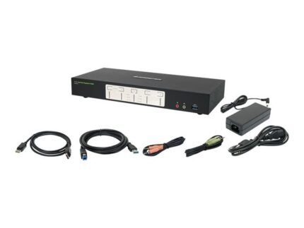 GCS1944 | Iogear 4-Port 4K Dual View DisplayPort KVMP KVM / audio / USB switch 4 ports TAA Compliant