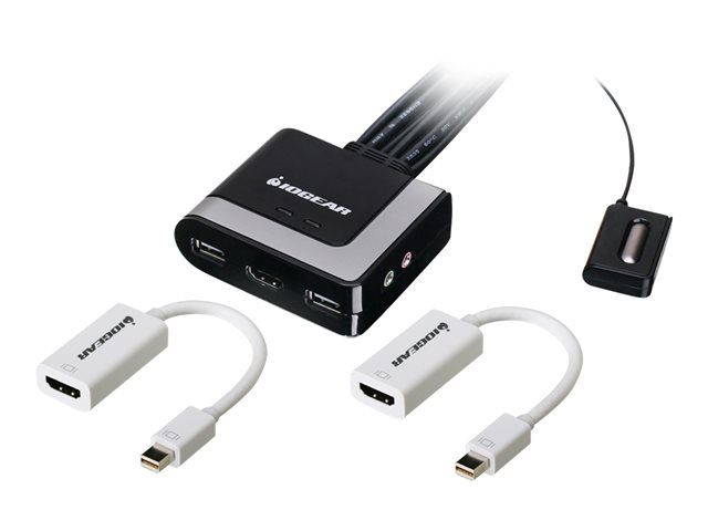 gcs62hmdpkit.jpg GCS62HMDPKIT | Iogear 2-Port HDMI and Mini DisplayPort KVM Kit Cables Included KVM / audio / USB switch 2 ports - Image 1