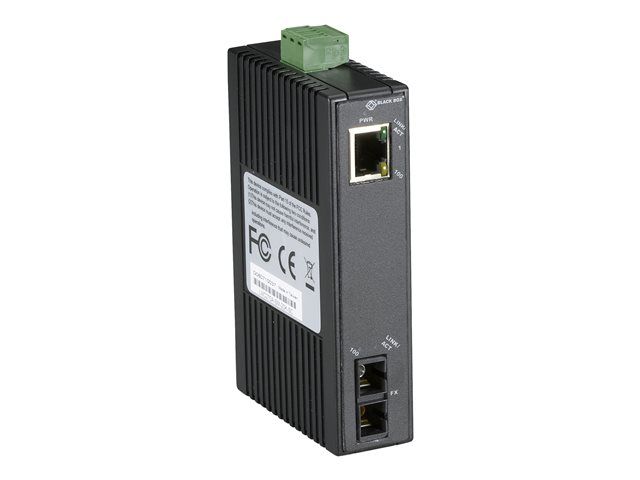lmc270a-sm-20k-sc.jpg LMC270A-SM-20K-SC | Black Box Hardened Mini Industrial fiber media converter 10Mb LAN 100Mb LAN - Image 1