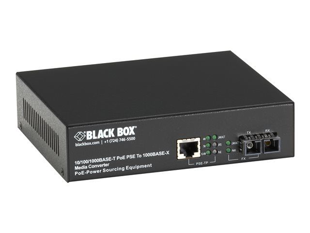 lps500a-mm-sc.jpg LPS500A-MM-SC | Black Box PoE PSE Gigabit Media Converter Multimode fiber media converter 10Mb LAN 100Mb LAN GigE - Image 1