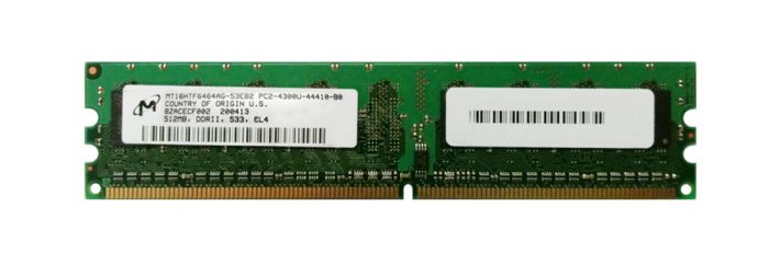 mt16htf6464ag-53e.jpg MT16HTF6464AG-53E | Micron 512MB PC2-4200 DDR2-533MHz non-ECC Memory Module - Image 1