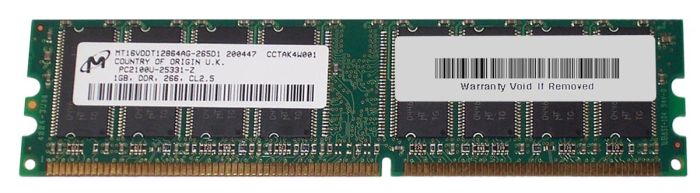 mt16vddt12864ag-265d1.jpg MT16VDDT12864AG-265D1 | Micron 1GB PC2100 DDR-266MHz Non-ECC Memory Module - Image 1