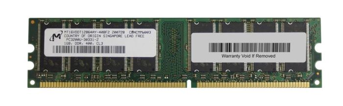 mt16vddt12864ay-40bf2.jpg MT16VDDT12864AY-40BF2 | Micron 1GB PC3200 DDR-400MHz Non-ECC Memory Module - Image 1