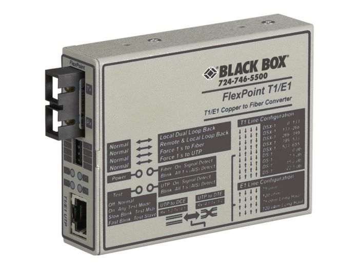 mt662a-msc.jpg MT662A-MSC | Black Box FlexPoint T1/E1 to Fiber Converter fiber media converter - Image 1