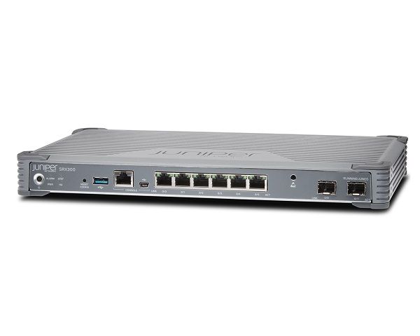 srx300-sys-jb.jpg SRX300-SYS-JB | Juniper SRX300 8-Ports 10/100/1000BASE-T Ethernet Desktop Network Security Appliance with 2-Ports SFP - Image 1
